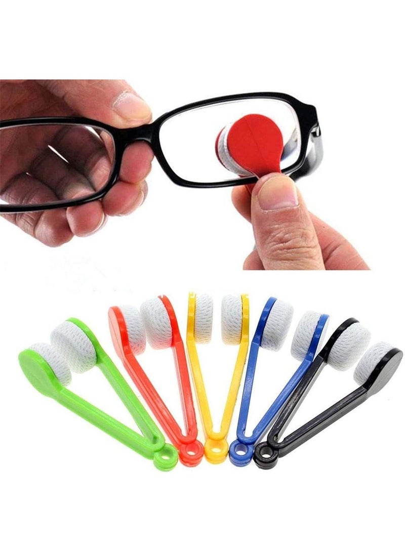 5Pcs Microfiber Eyewear Cleaner with Soft Bristle Brush – Small Portable Lens Cleaning Tool for Glasses, Sunglasses, Spectacles – Multicolour - Image 2